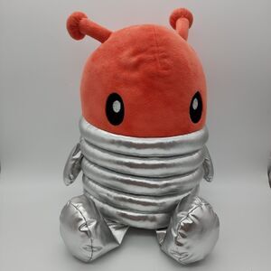 Pillowfort Alien Suit Plush 18" Figural Throw Pillow Orange Silver Antennae Ears